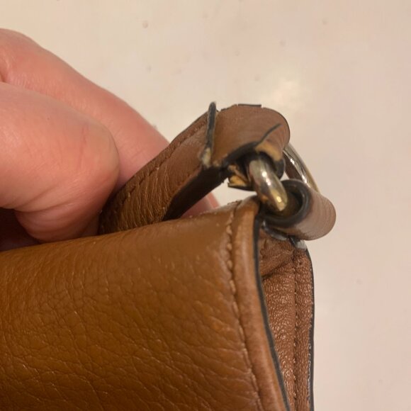 Michael Kors Brown Pheobe  Pebbled Leather Handbag Crossbody - Picture 10 of 16